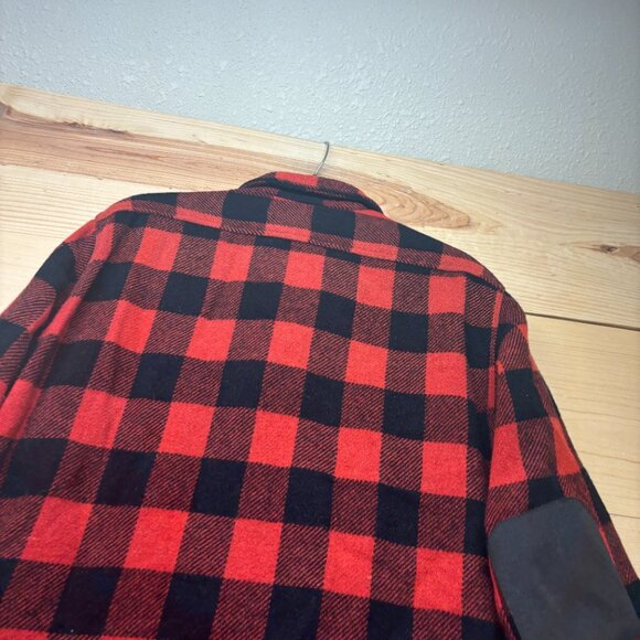 Vintage Pilgrim Shirt Mens Medium Red Black Wool Flannel Check Button Up 70s - Picture 12 of 13